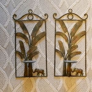 Metal wall hanging candle/plant holders